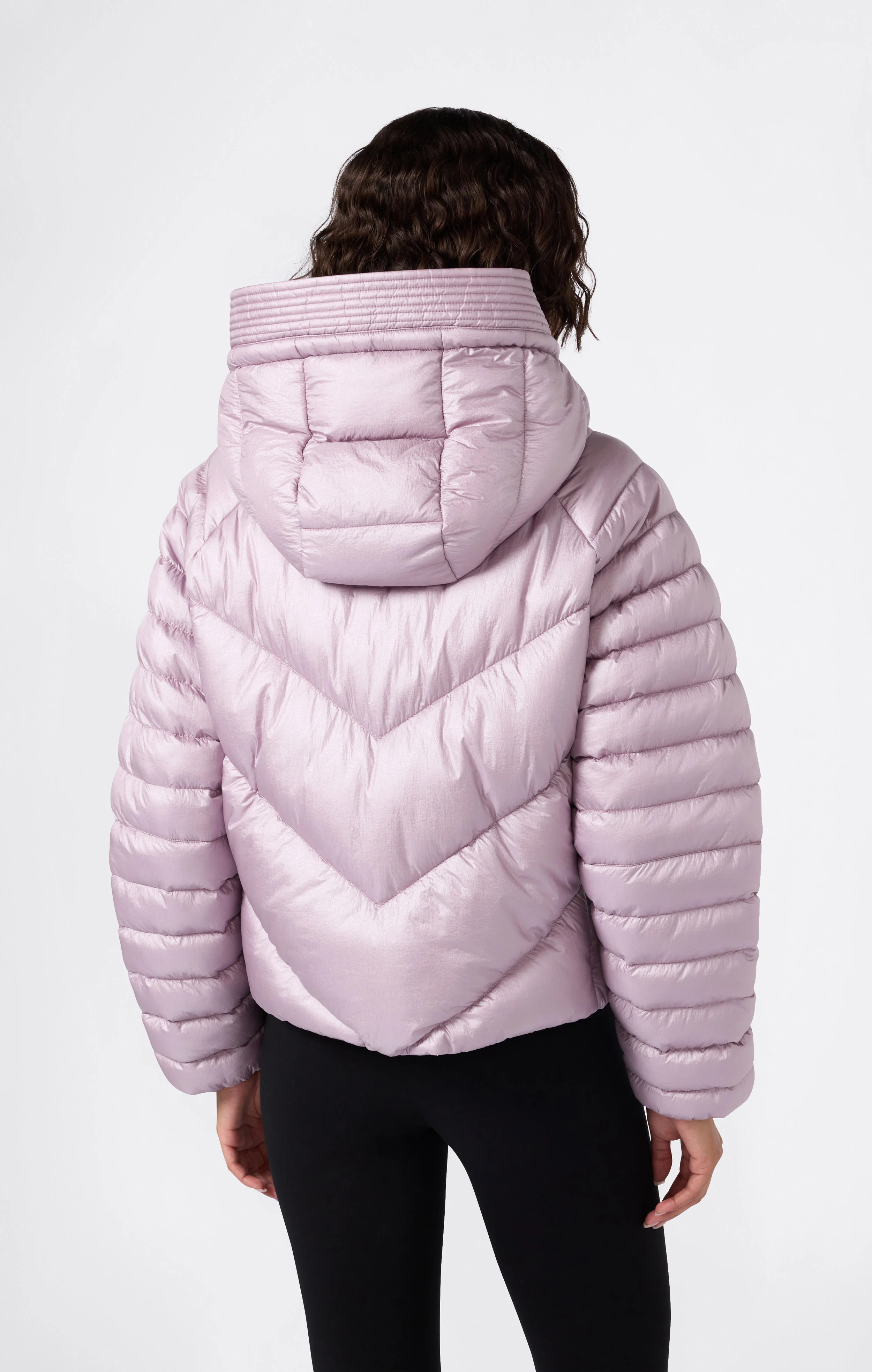 Women’s Shiny Hooded Puffer Jacket - Image 4