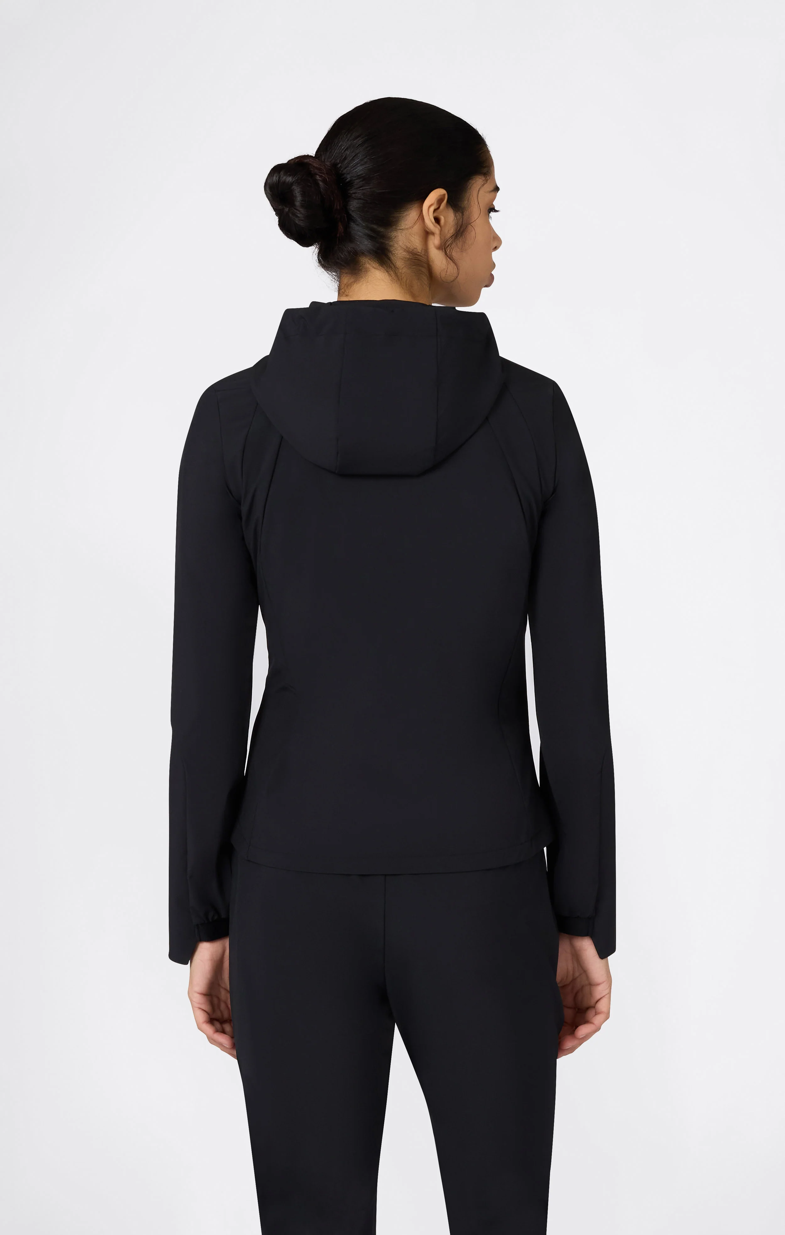 Women’s Stretch Nylon Hooded Track Top Slim Fit - Image 2