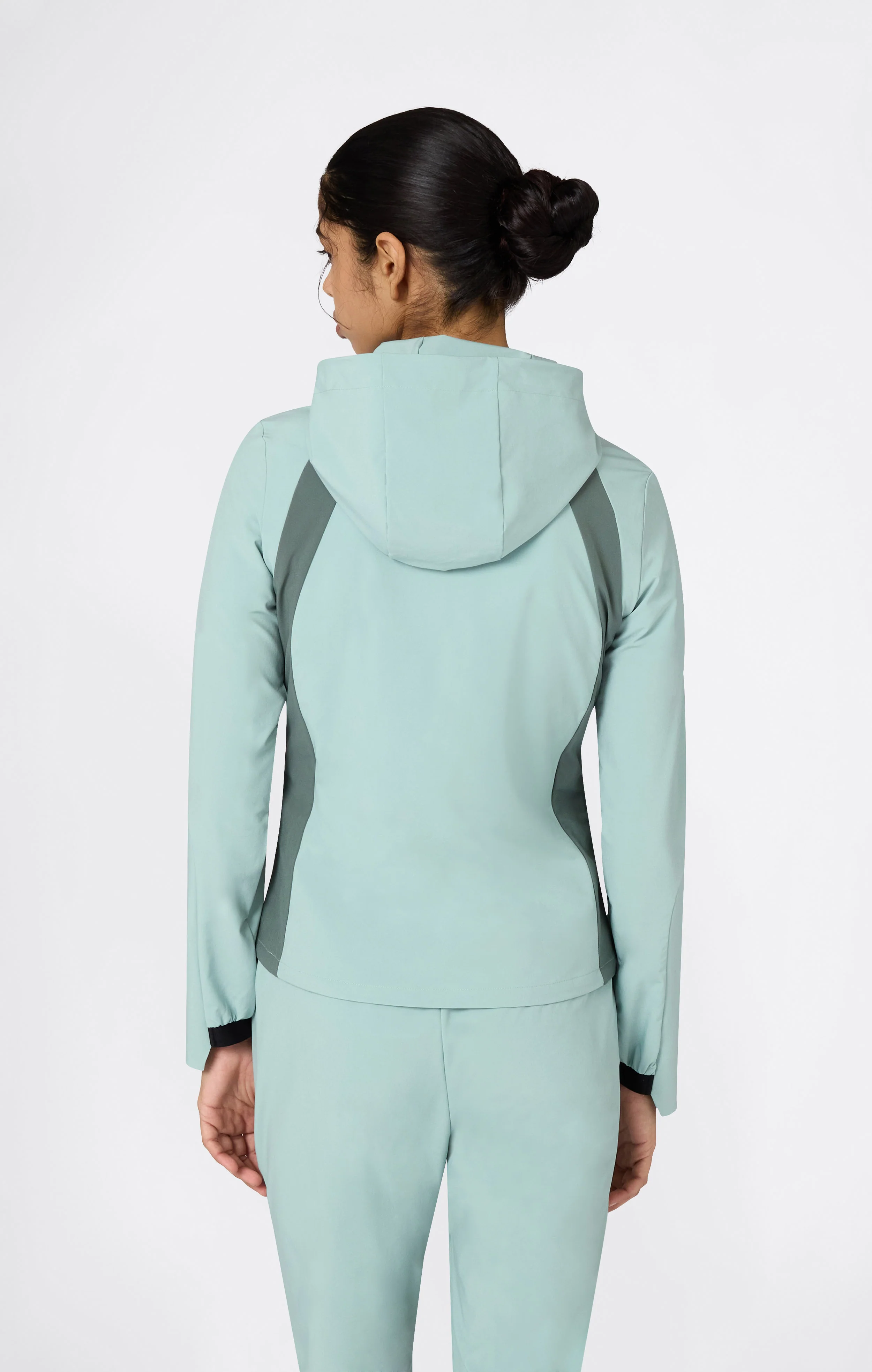 Women’s Stretch Nylon Hooded Track Top Slim Fit - Image 2