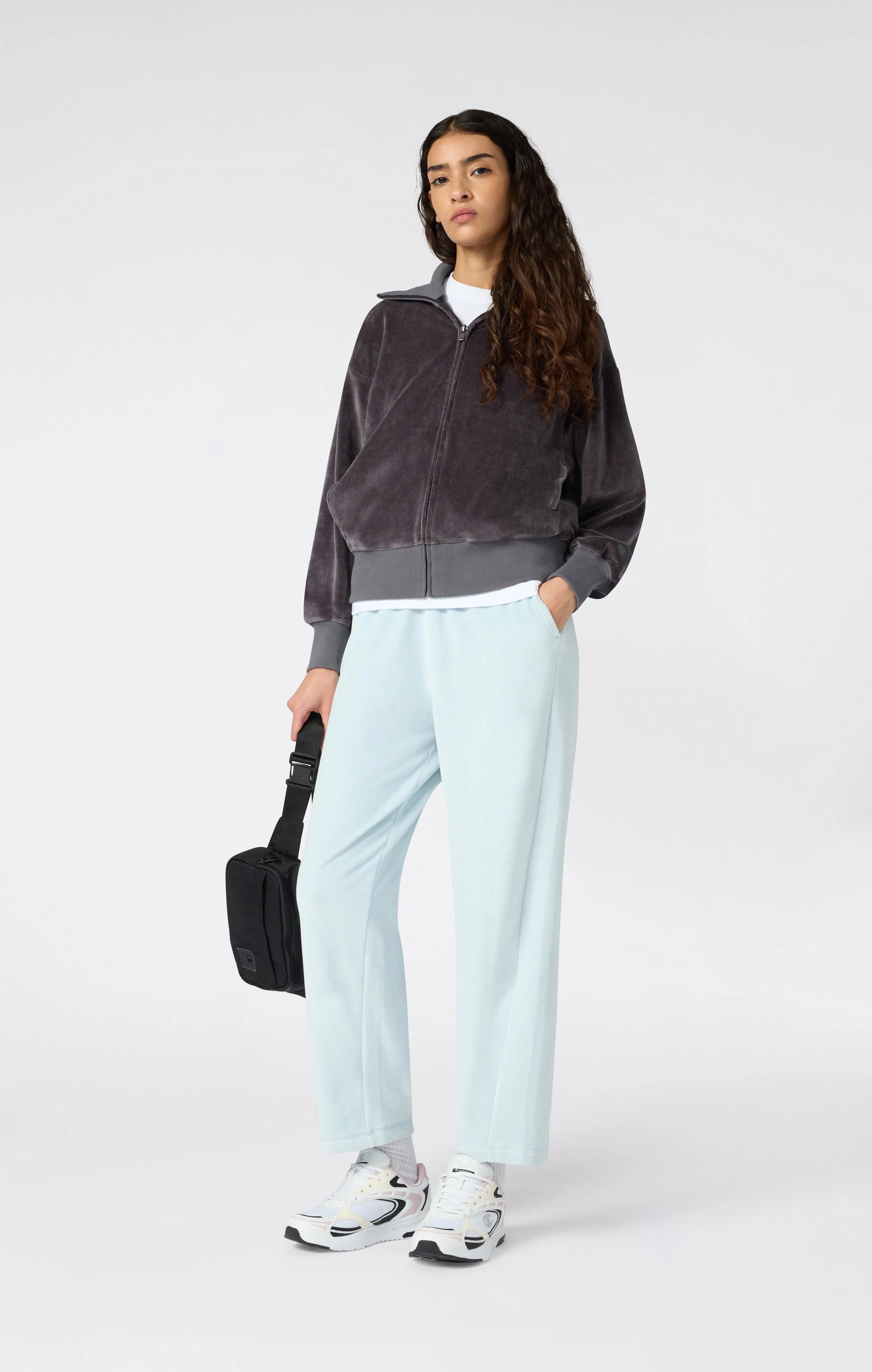 Women's Velour Full Zip Sweatshirt - Image 2