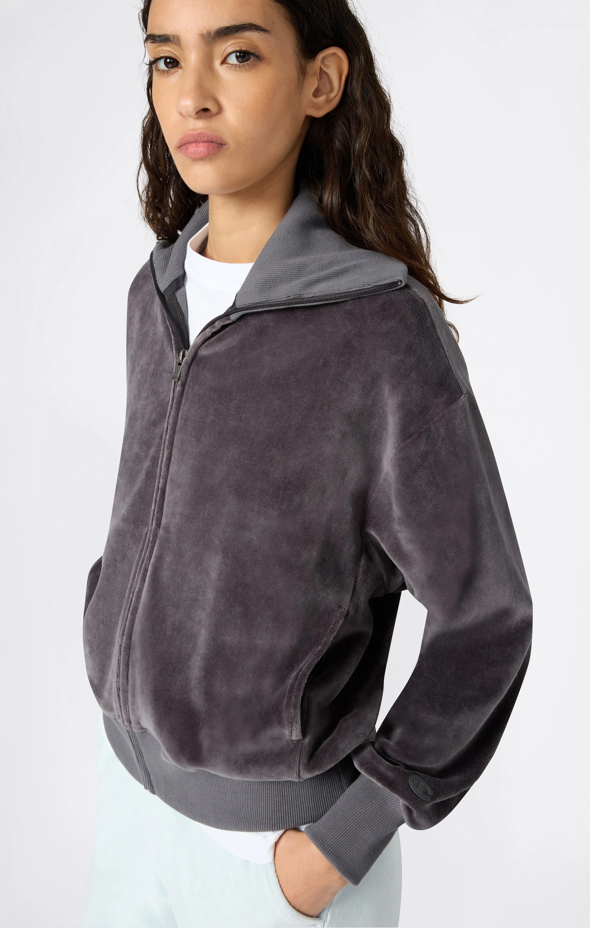 Women's Velour Full Zip Sweatshirt - Image 5