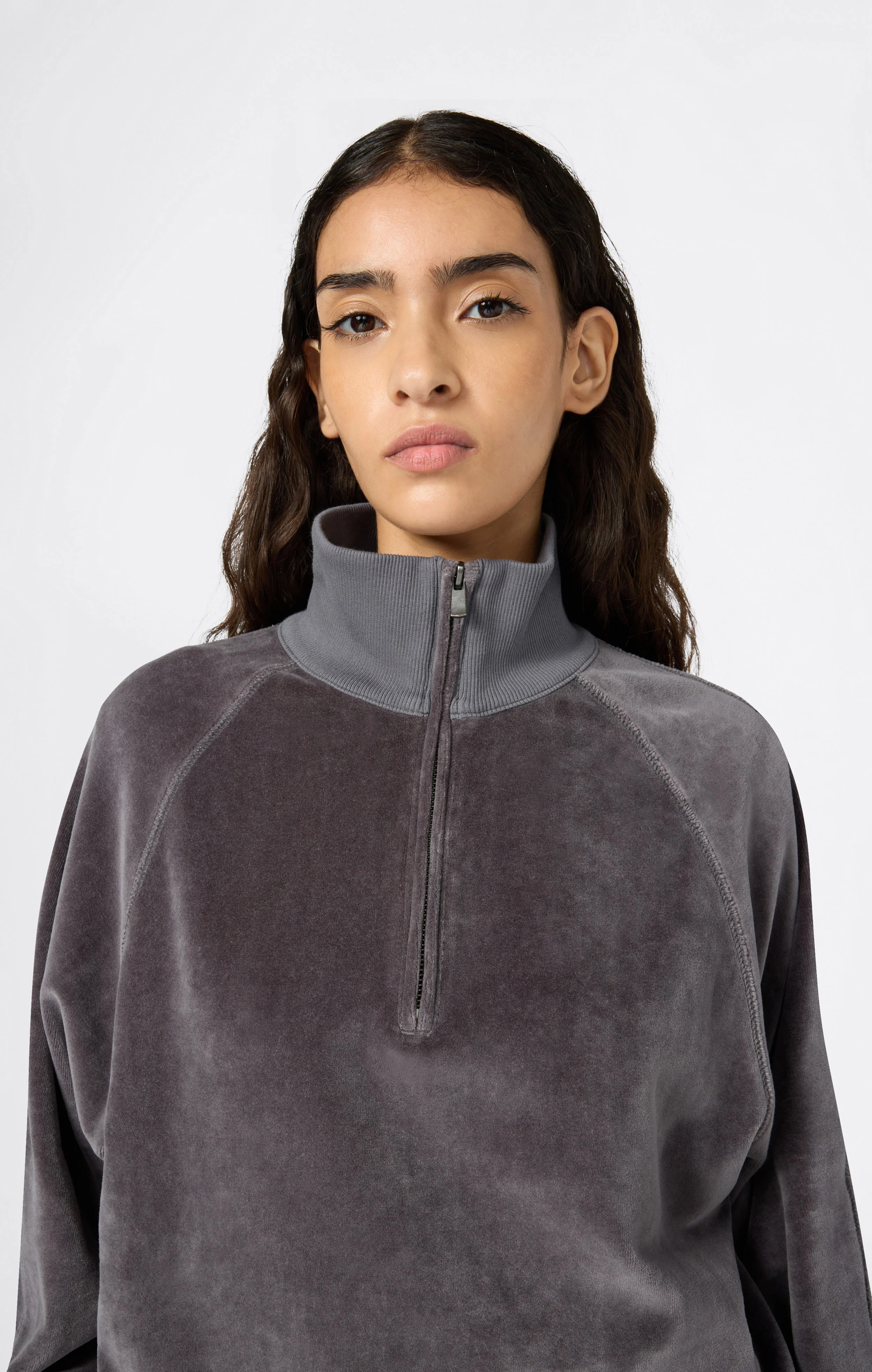 Women's Velour Half Zip Sweatshirt - Image 4