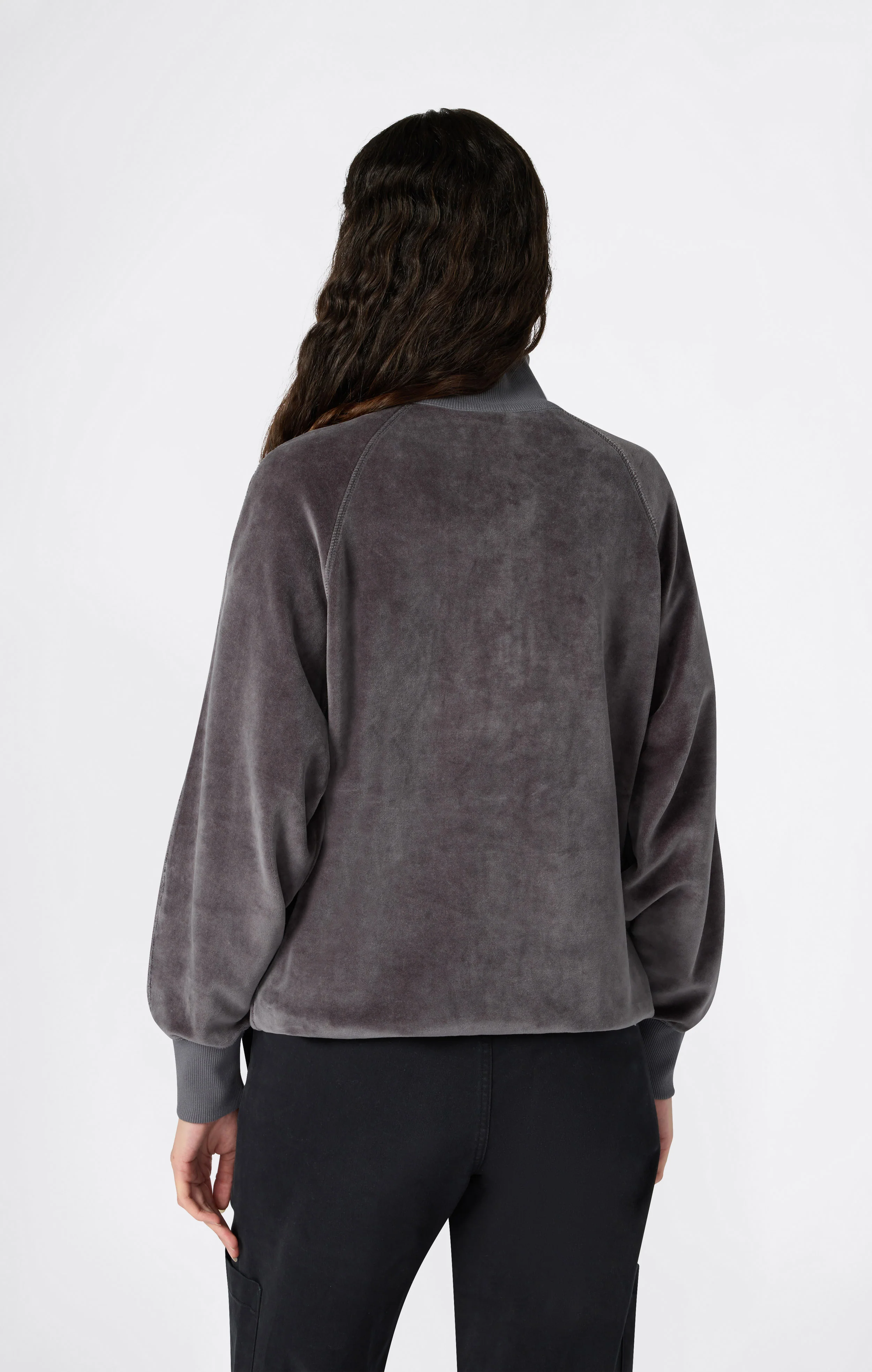 Women's Velour Half Zip Sweatshirt - Image 5