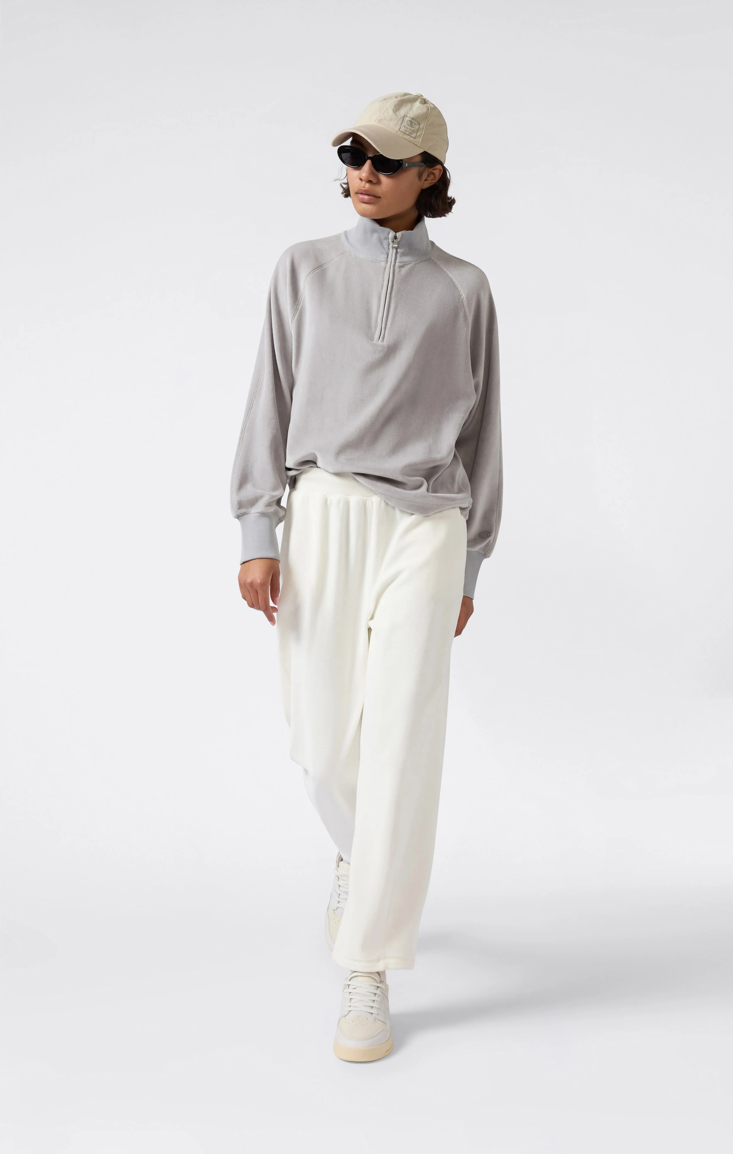 Women's Velour Half Zip Sweatshirt - Image 2