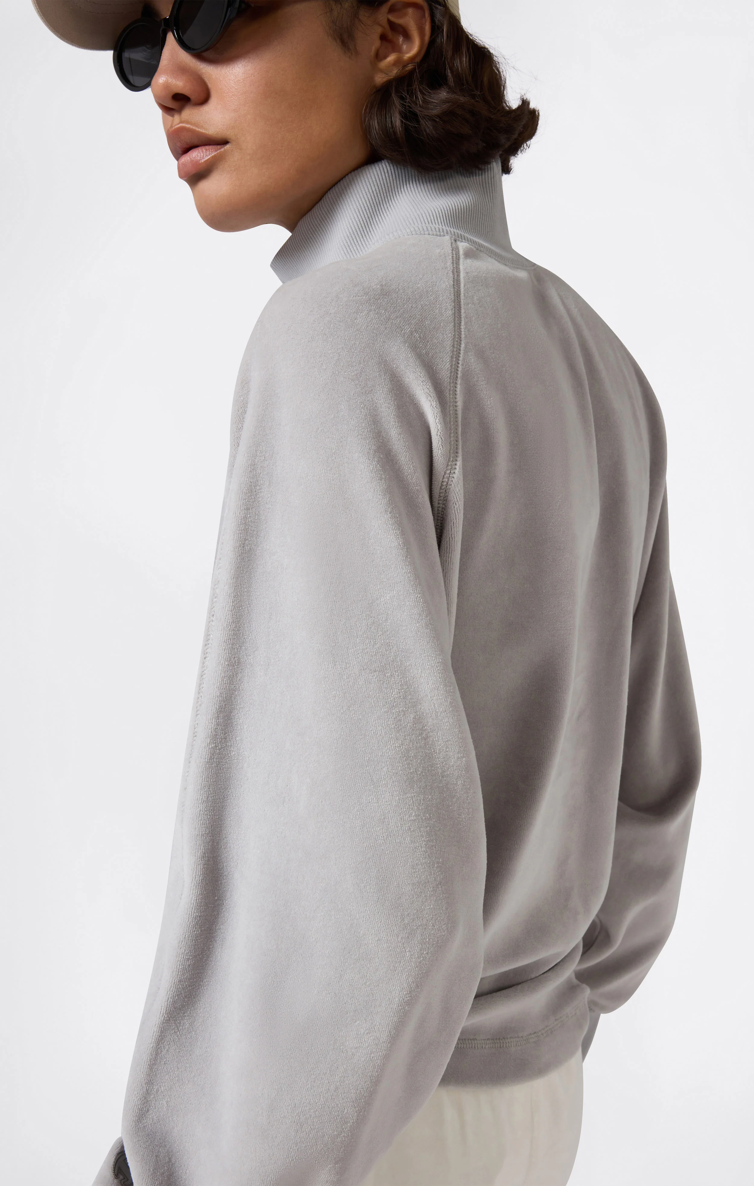 Women's Velour Half Zip Sweatshirt - Image 4