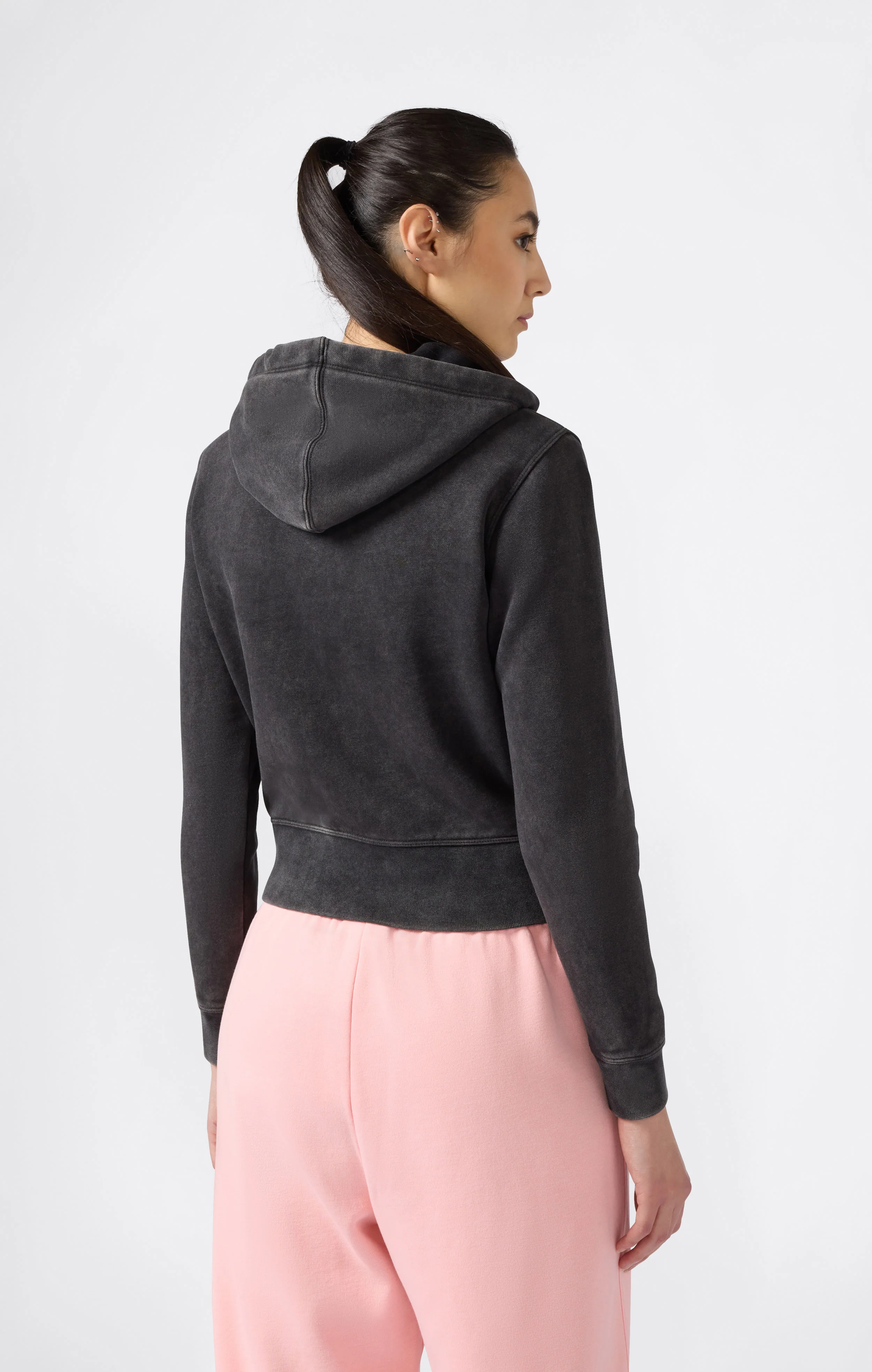 Women's Washed Full Zip Fleece Hoodie Icons - Image 4