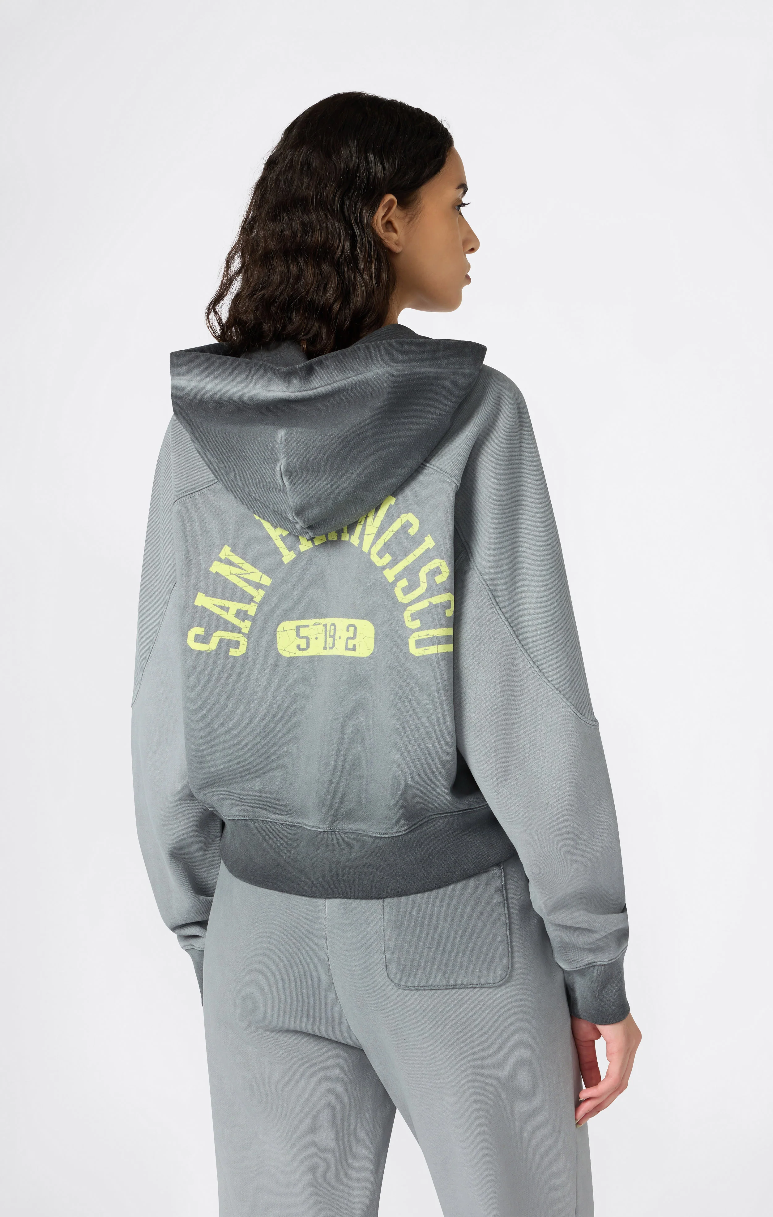Women’s Washed Full Zip Heavyweight Sweatshirt Hoodie Time Capsule - Image 3