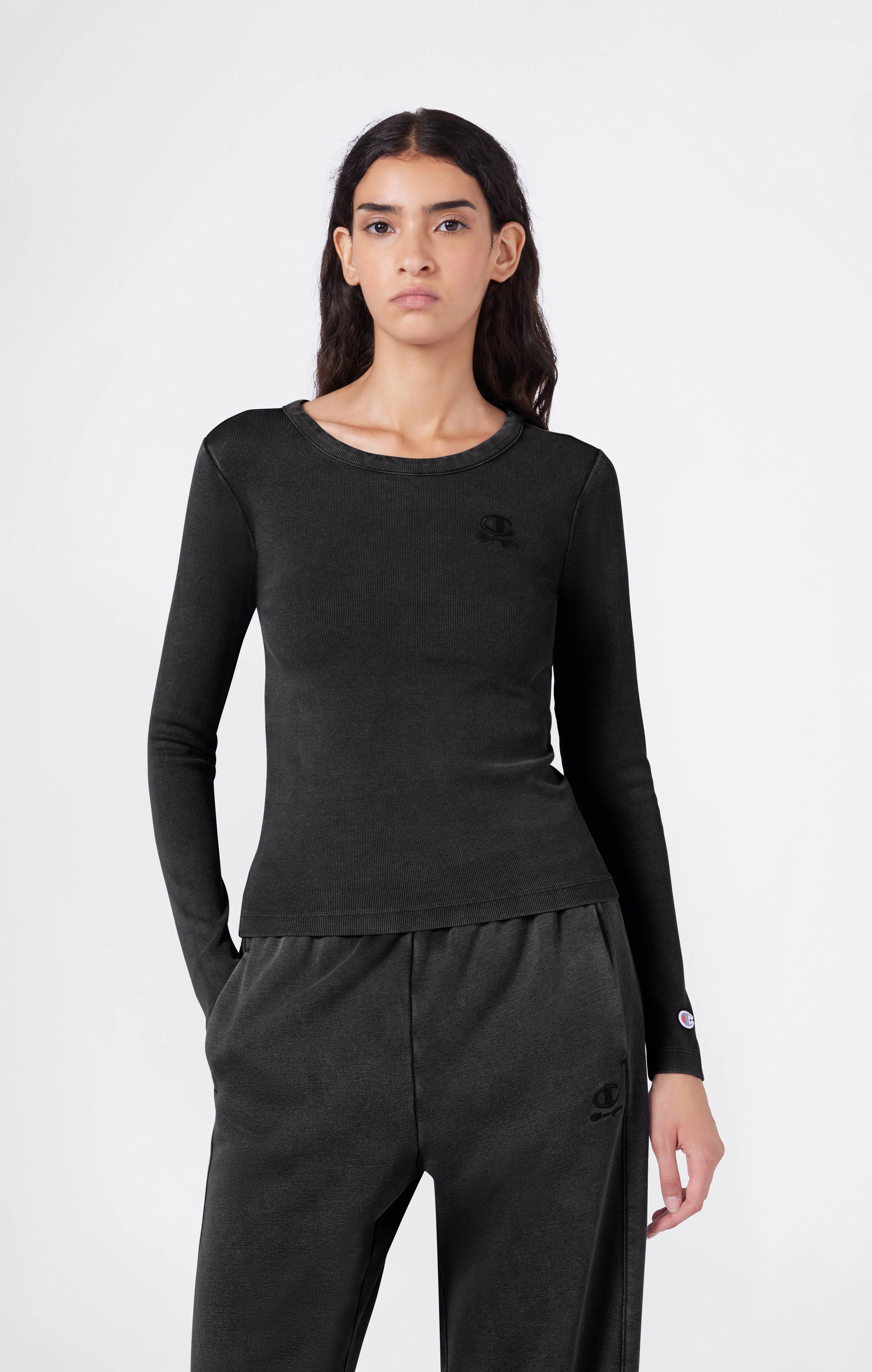Women's Washed Long Sleeve Fitted T-Shirt Icons