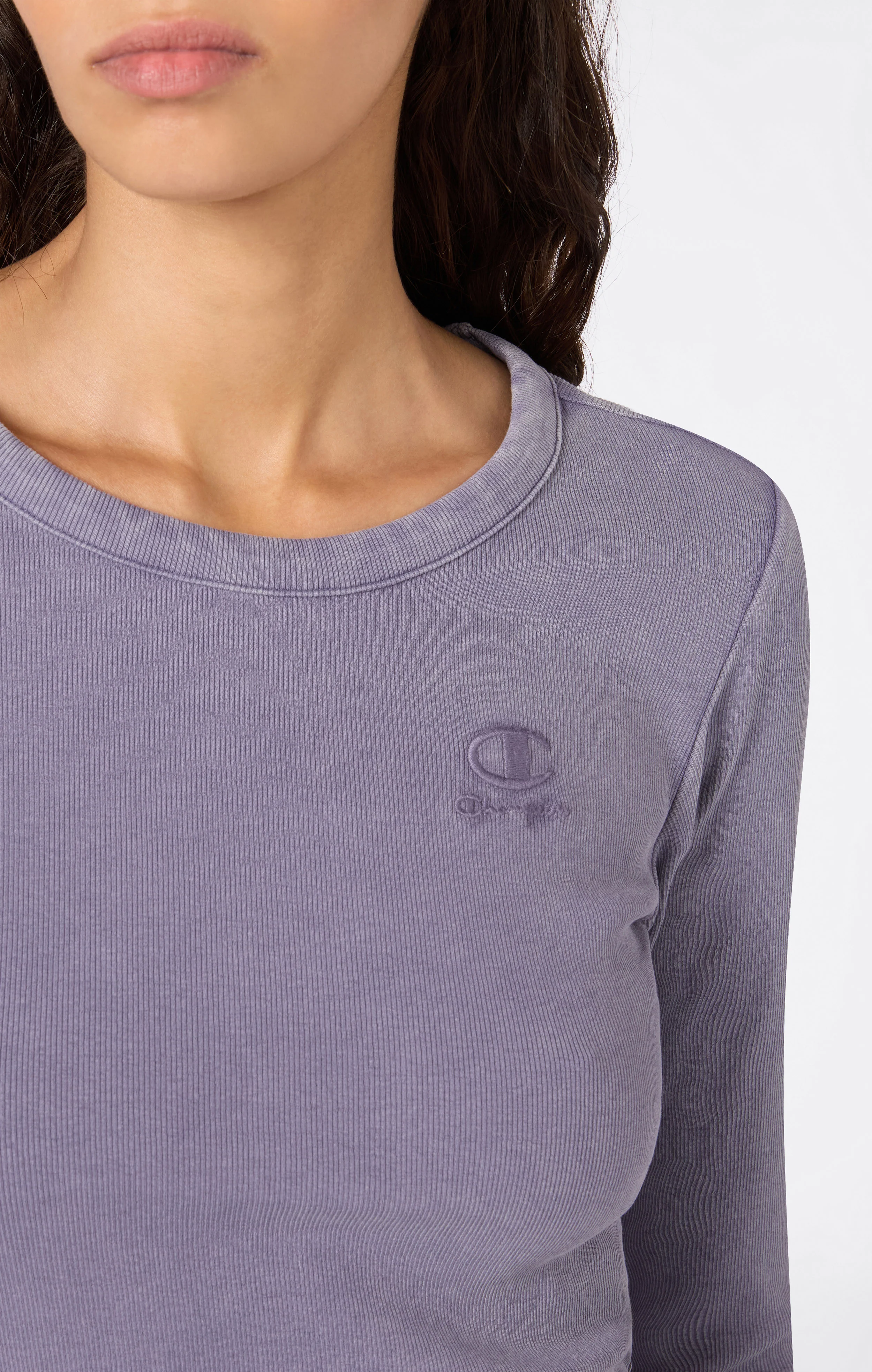 Women's Washed Long Sleeve Fitted T-Shirt Icons