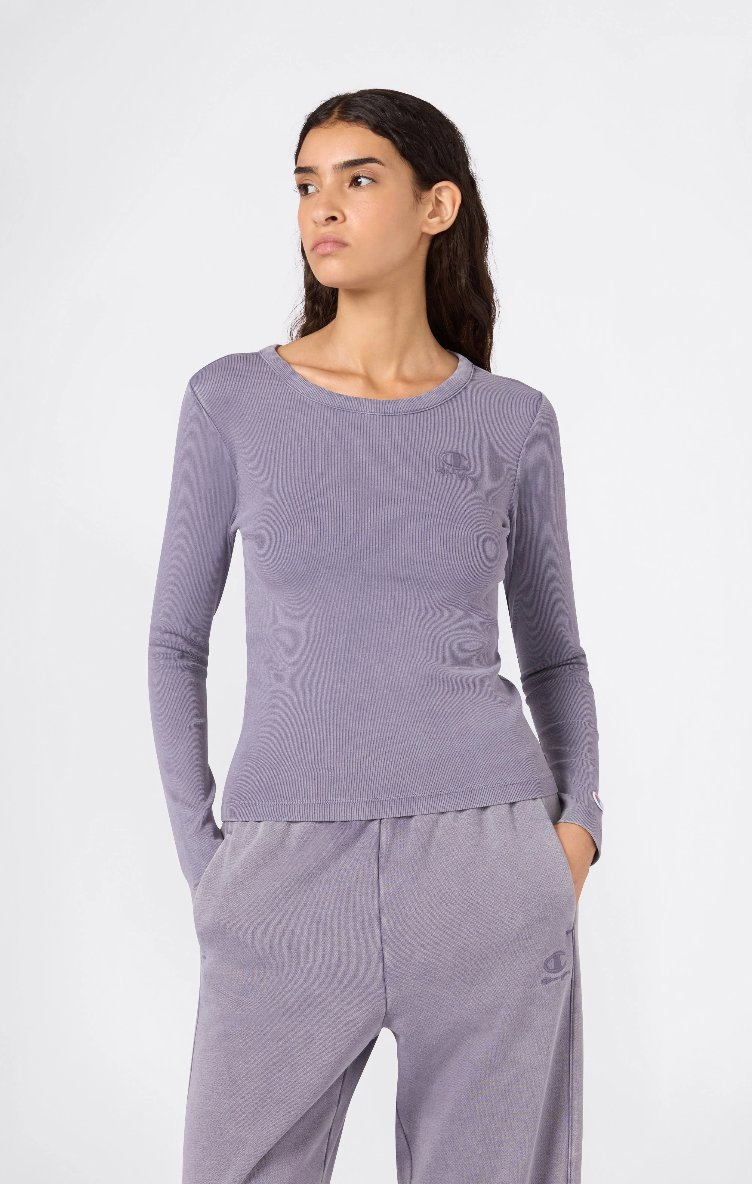 Women's Washed Long Sleeve Fitted T-Shirt Icons - Image 3