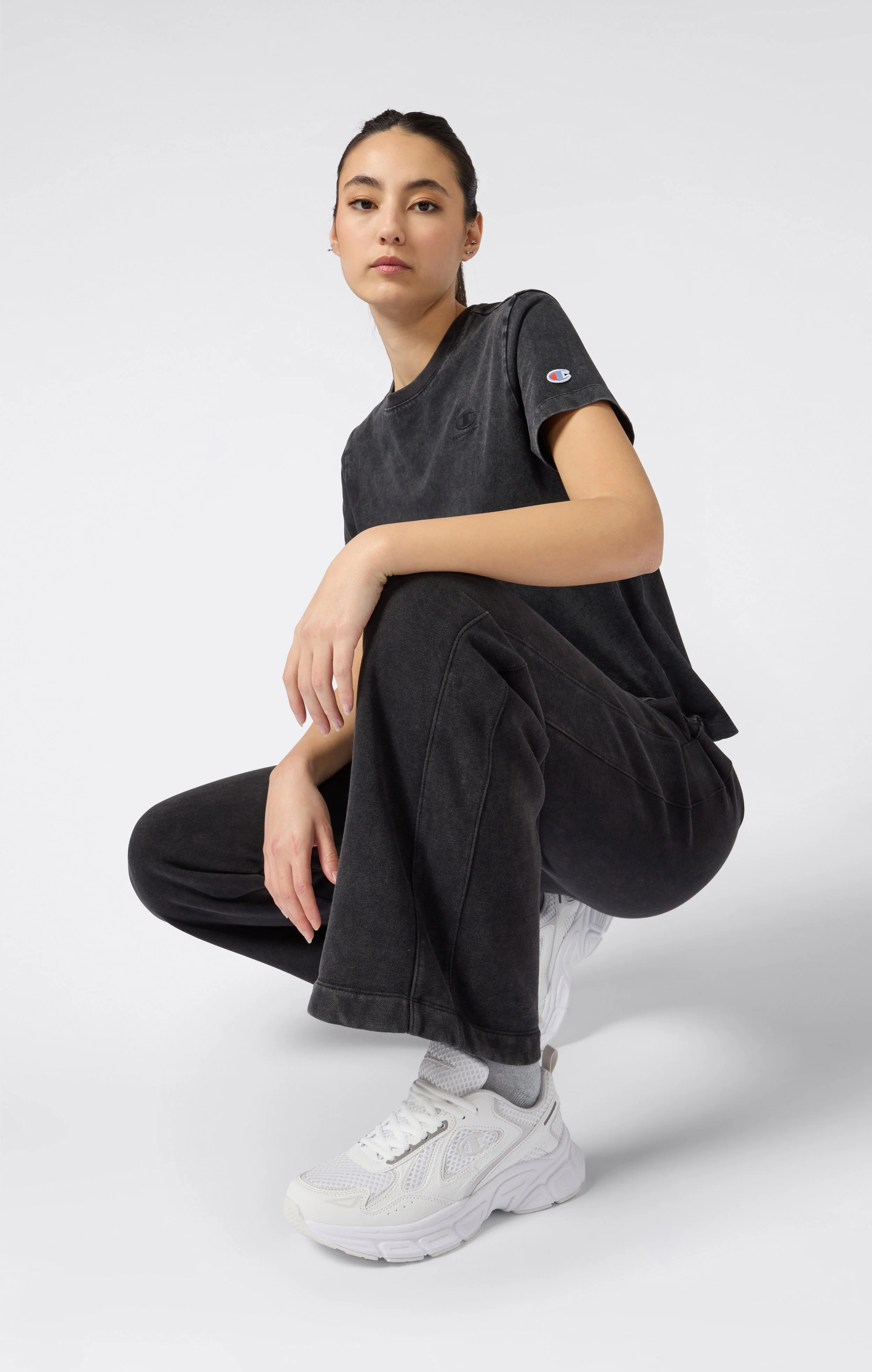 Women's Washed Wide Leg Fleece Pants Icons - Image 2
