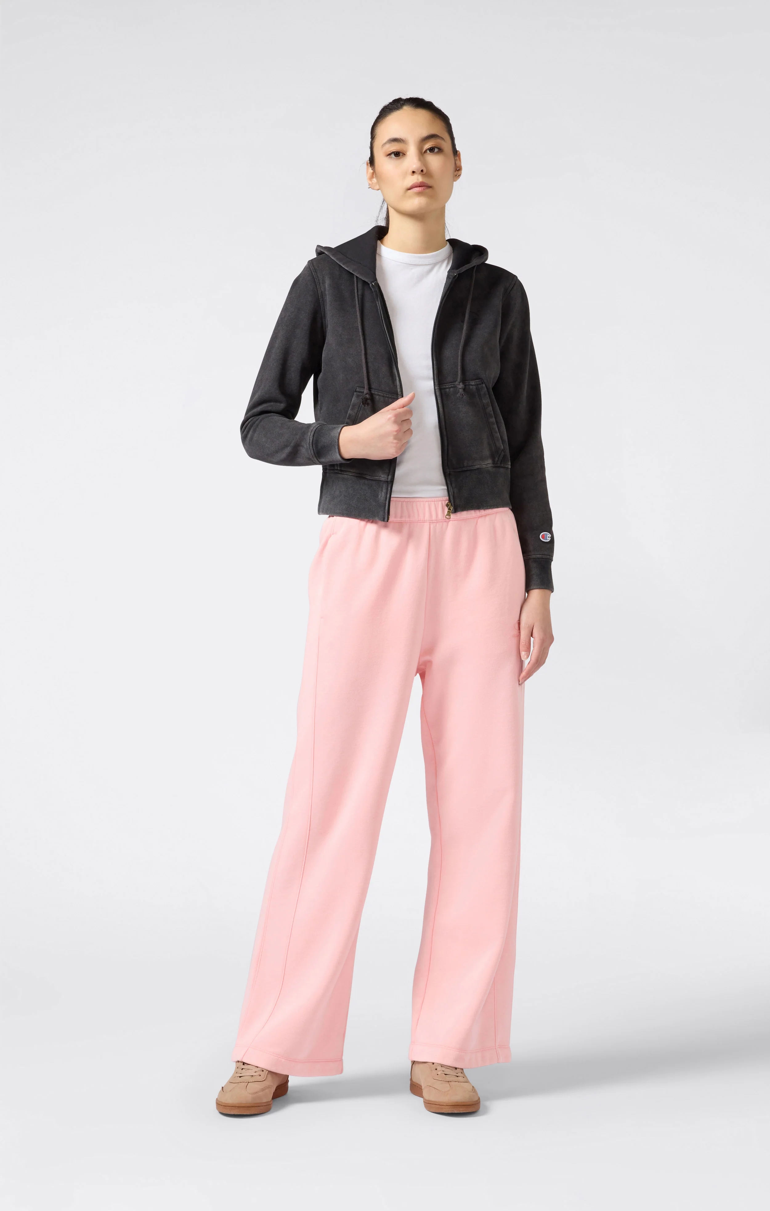 Women's Washed Wide Leg Fleece Pants Icons - Image 3