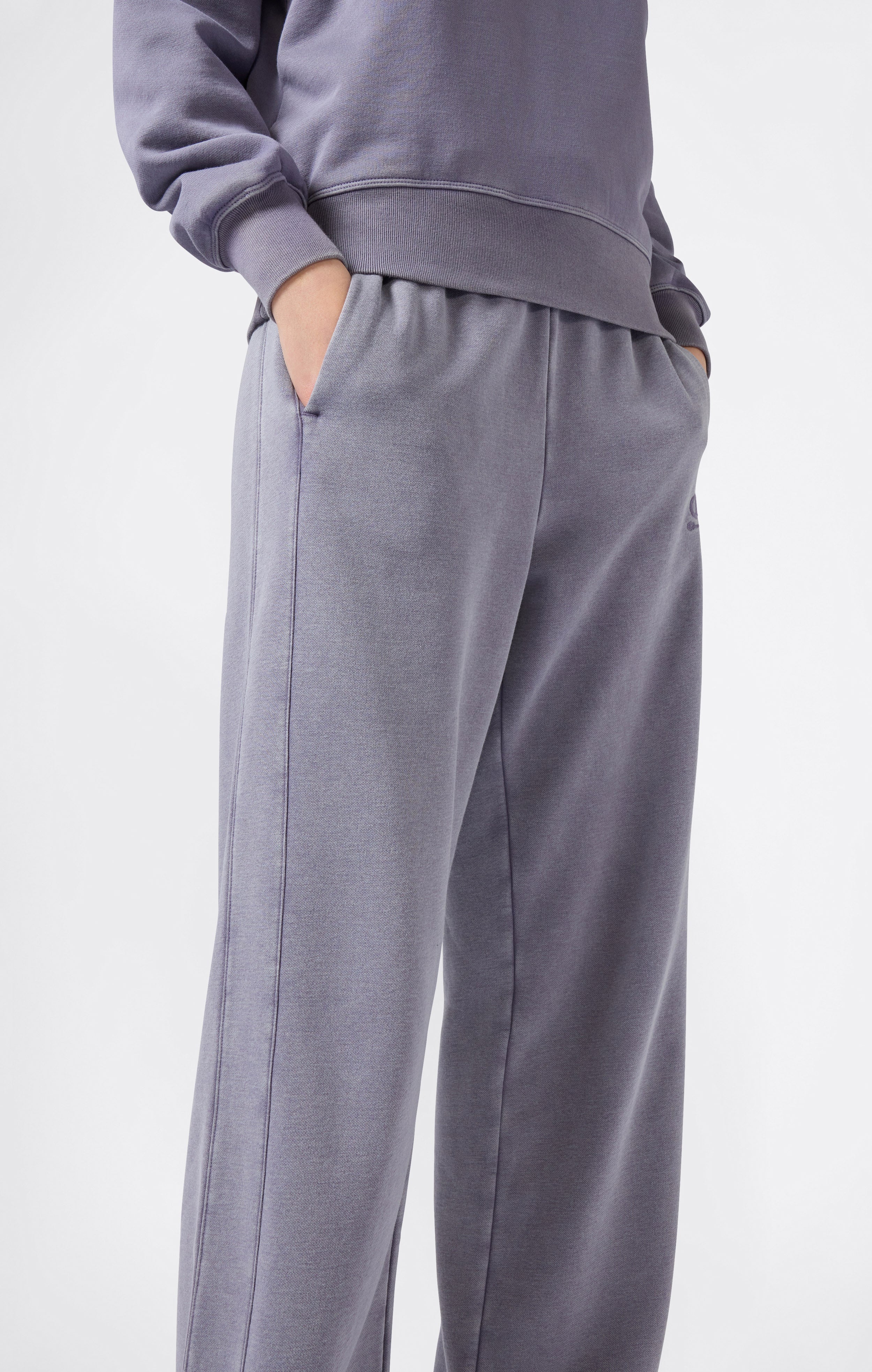 Women's Washed Wide Leg Fleece Pants Icons - Image 2